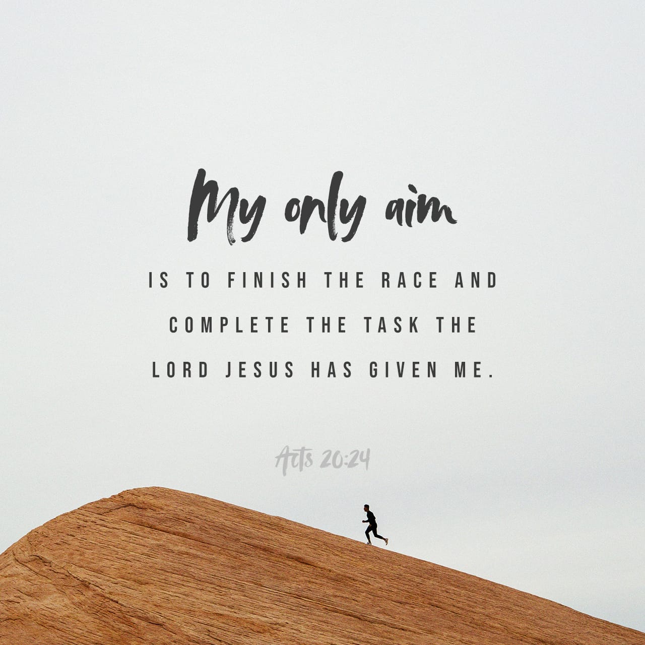 Acts 20:24 But none of these things move me; nor do I count my life dear to myself, so that I may finish my race with joy, and the ministry which I received from the Lord Jesus, to testify to the gospel of the g | New King James Version (NKJV)